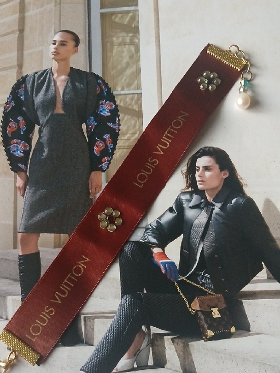 Louis Vuitton Accessories - Louis Vuitton Brown Ribbon Charm with Gold Logo and Pearl Bracelet